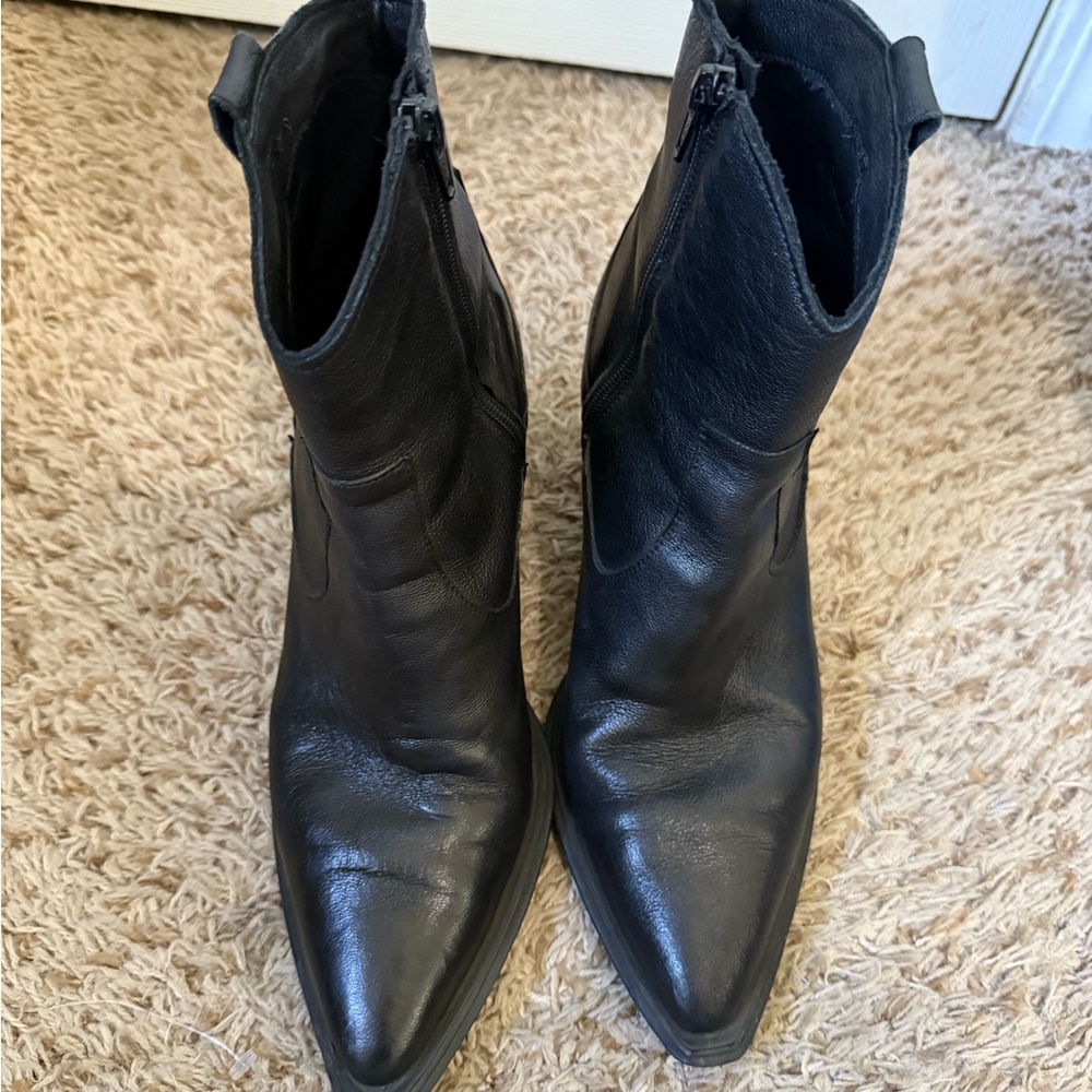 Elegant Black Leather Ankle Booties